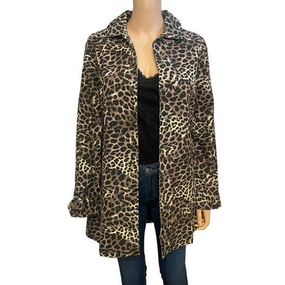 Spiritual Gangster Cheetah Dope Soul Coach Jacket Canvas Mid Length Snap - Picture 1 of 9